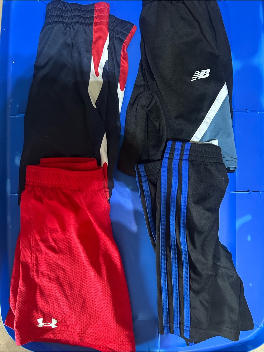 Size 7 shorts brands are under armour, champion, new balance and adidas